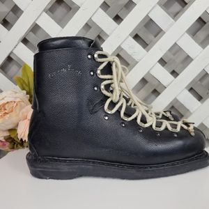 Vintage Garmisch Leather Cross Country Ski Boots Made in Germany Size 9